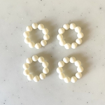 Vintage Cream Beaded Round Ring Beads 《6881》