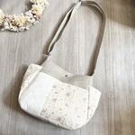 リネンとローズのショルダーチューリップバッグ　