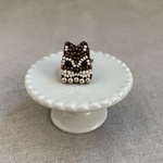 《１点もの》ビーズ刺繍・シマリスリング（フリーサイズ）