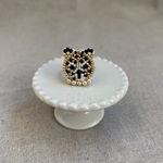 《１点もの》ビーズ刺繍・ヒョウリング（フリーサイズ）