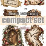 【4月イベント対象】Alice in cotton world / compact set / 25種類各3枚 / cotton melody / 装飾ステッカー / ver antique【アリス】