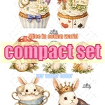 【4月イベント対象】Alice in cotton world / compact set / 25種類各3枚 / cotton melody / 装飾ステッカー / ver water color