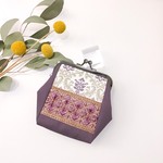 【4/27(日)22時〜】刺繍リボンのがま口マルチポーチ［PUR］