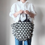 vintage fabric gather bag  