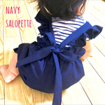 再販☆新作☆ネイビーのフリル☆サロペット パンツ