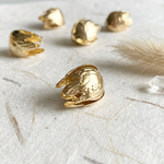 【8pcs】メタルパーツ　メタルフラワー　ビーズキャップ　花　花びら　花座　ゴールド　アンティーク風