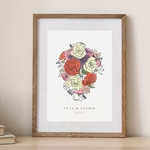 【open価格】アフターブーケ イラスト｜ウェディングブーケ｜花束イラスト｜両親贈呈品｜インテリアアート