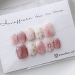 ヌードベージュのシンプルなストーンネイルチップ/Annaffiare成人式振袖結婚式きれいめ上品結婚式ウェディングブライダル前撮り和装白無垢ドレス洋装オフィスまむし爪マムシ指ビジューナチュラル