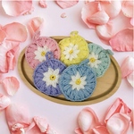 【送料無料】パステルカラーのお花のアクリルたわし✾ミニサイズ✾ガーランド✾5枚セット