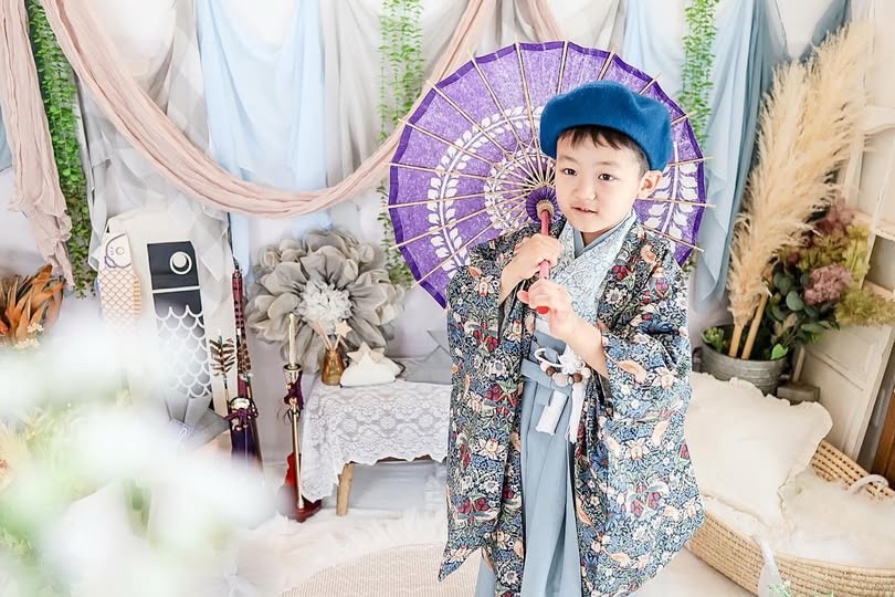 七五三着物レンタル（3泊4日）】5歳男の子 羽織袴 ＊ウィリアム