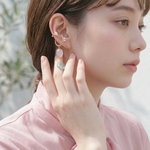 《春色ジュレ天然石》  ぷっくりローズクォーツ×アクアマリンの上質チャーム　ピアス / イヤリング｜透明感アクセサリー