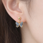 Crystal Butterfly Pierce／earring【Blue】