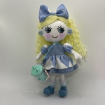 ブルーのチェックドレスのドールチャーム