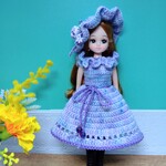 リカちゃん服　ワンピースと帽子セット（オーロラ）