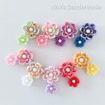 【受注製作】つまみ細工 髪飾り ２つ花 下がりなし＊七五三/夏祭り/初節句/ひな祭り/和装 着物 ＊ベビークリップ