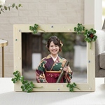 幸せ運ぶ四つ葉のクローバーのフォトフレーム🍀2Lサイズ（ペーパークイリング、クイリング）