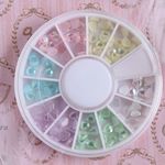 【デコパーツ】 ハート パステルカラー6色入り レジンやネイルに…♪【ゆめかわいい】