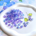 大容量50個以上★朝顔　ペチュニア　すずらん　お花の樹脂ビーズ　パープル×ブルーグラデーション