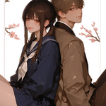 [Sakura-18] 桜シリーズ🌸　RICA オリジナルステッカー　人物ステッカー　女の子　コラージュ素材
