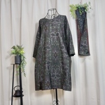 【2,000円OFF🌸9,000円⇒7,000円】大島紬 着物リメイク👘菱形華文様ロング丈チュニック《スヌード付き》