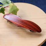 ★初作品-紫檀のハート形バレッタ（シタン）長さ9.8cm