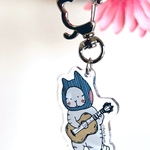 アクリルキーホルダー　　ギターねこ　#ギタリスト #バンド #音楽