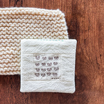 刺繍くまさんコースター　黄緑色