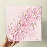 2月のお花『菜の花』25㎝×25㎝絵画/アクリル画/テクスチャーアート/アート/キャンバス/インテリア
