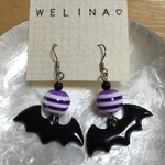ハロウィン♡コウモリフックピアス