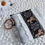 ⑦★インド刺繍リボンシリーズ★フェイクレザーポーチ