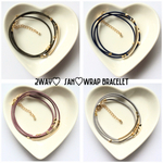 4color♡2way :パイプ ラップ ブレスレット・ネックレス♡ネイビー カーキ グレー 薄紫♡再販