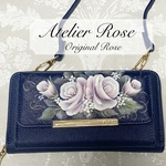 ♡新色再販しました！薔薇とレースのお財布ポシェット#シルバー#春財布#長財布#ショルダーバック