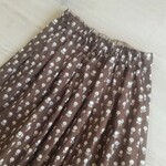 北欧風小花★茶色タックスカート