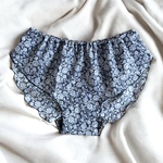 ふんどしパンツ 単品　立体裁縫　リラックスショーツ　ふんどしショーツ　ネイビー　ボタニカル
