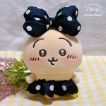 ぬい服 10cm ちいかわ ドット柄 水玉模様 リボン スカート 2点セット 可愛い 黒