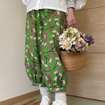 ◆◆お試し価格◆◆派手可愛い💚【定番★人気】大人のバルーンパンツ◉ポケット後ろ☆アフリカンプリント【グリーン💚】