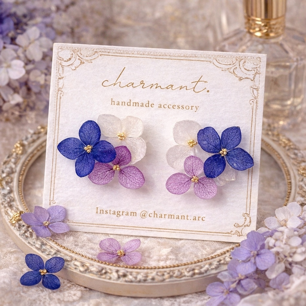 薔薇ピアス🥀𓈒 𓏸／ドライフラワー - charmant | minne byGMOペパボ