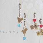福袋SALE　チェコビーズの金古美イヤリング２ペアセット