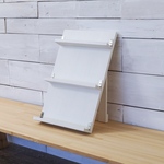 【オーダー専用】 軽量折り畳み棚什器  ３段   白  オーダーサイズ  スリム＆折り畳み棚板 人形 フェルト