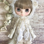 【再販】1335 白猫さんとベージュ猫さんのロンパース typeA Blythe ブライス ネオブライス リカちゃん アウトフィット 洋服 猫 帽子 しっぽ