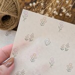 【透け感】かわいい手描き小花柄ラッピングペーパー A4サイズ10枚入り　デザインペーパー