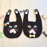 ばんざい黒猫スタイ♡リボンor蝶ネクタイ付き
