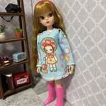 初代リカちゃんサイズの服　　長袖ワンピ