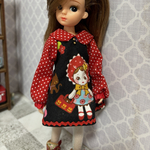 初代リカちゃんサイズの服　長袖　ワンピ