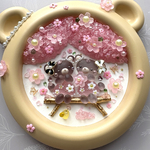 ♡くまさん姉妹のHappy Spring♡シーグラスアート ガラス 天然石 お花見