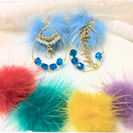 5カラーHappyファー イニシャルピアス
