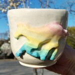 立体馬の練り込みグラデーションコーヒーカップ