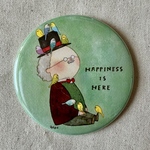 カマンベールおじさん缶バッジ　Happiness is here 