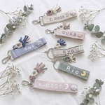推し活【オーダー受付】手刺繍 ネームタグ ❁ オタ活 推し活キーホルダー 名入れ