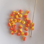 再販無し◆ デッドストック 4mm 30粒　硝子　チェコビーズ　イエロー　オレンジ